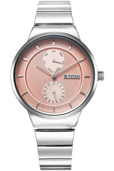 Multifunction Pink & Stainless Steel Women's Watch 2761SM02