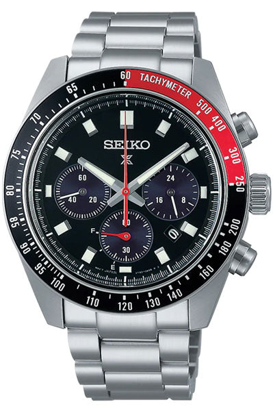 Seiko Chronograph Black & Metal band Men's Watch SSC915P1