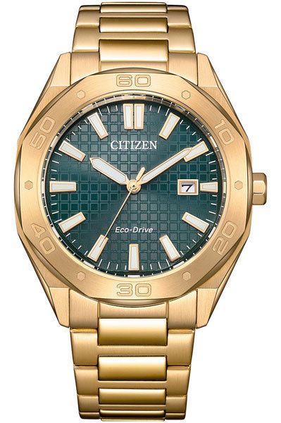 CITIZEN ECO-DRIVE GENTS WATCH GREEN DIAL BM7633 81X