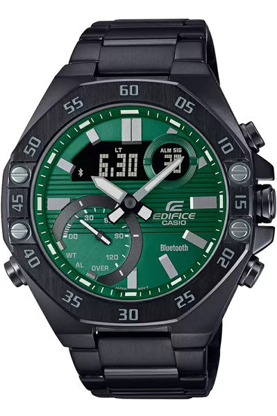 CASIO Analog-Digital Green & Stainless Steel Men's Watch ED526