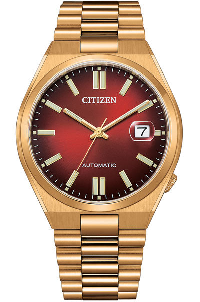 Citizen Analog Red & Stainless Steel Men's Watch NJ0153 82X