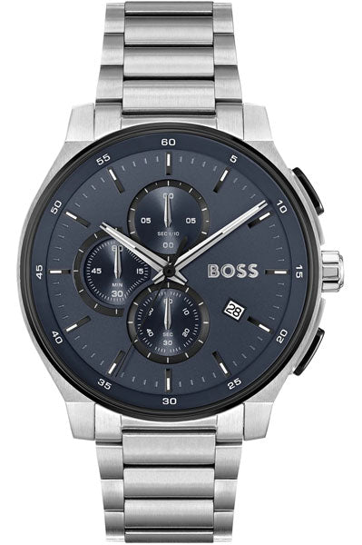 Hugo Boss Stainless Steel Blue Dial Chronograph Men's Watch 1514189