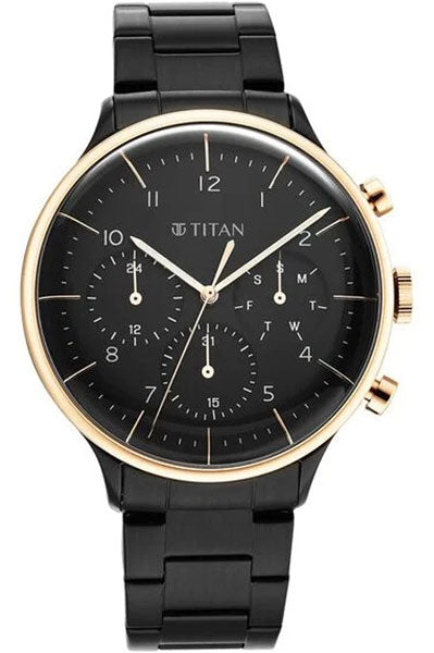 Urban Magic Black Dial Analog Stainless Steel Strap watch for Men