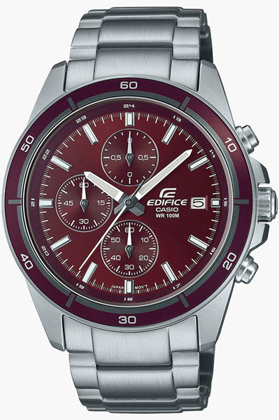Casio Analog Red & Stainless Steel Men's Watch ED569