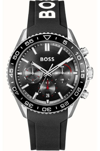 Quartz Male Chronograph Black Silicone Watch 1514141