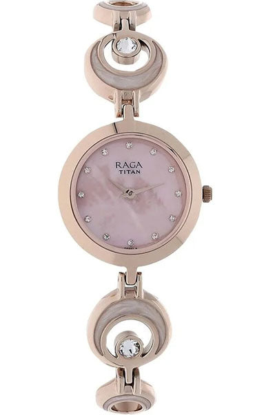 Analog Mother Of Pearl & Metal band Women's Watch NR2540WM03