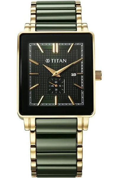 Analog Green & Steel & Ceramic Men' 90013KD05
