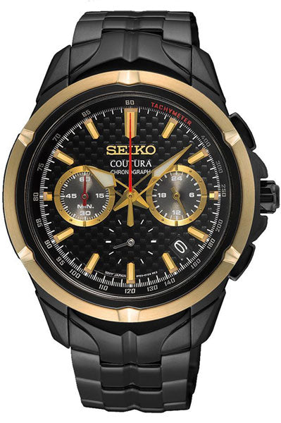 Seiko Chronograph Black & Metal band Men's Watch SSB442P1