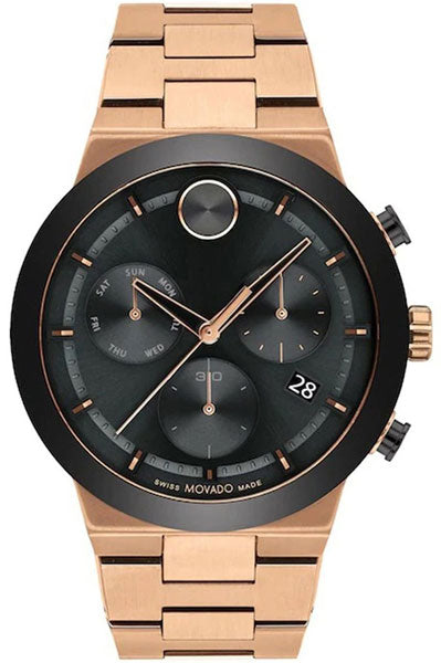 MOVADO Chronograph Black & Stainless Steel Men's Watch 3600898