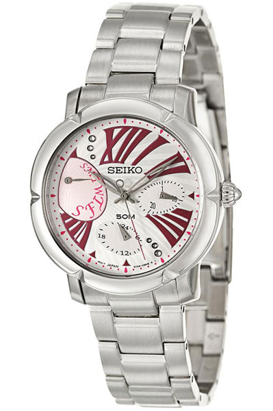 Seiko Chronograph White & Stainless Steel Women's Watch SNT877P1