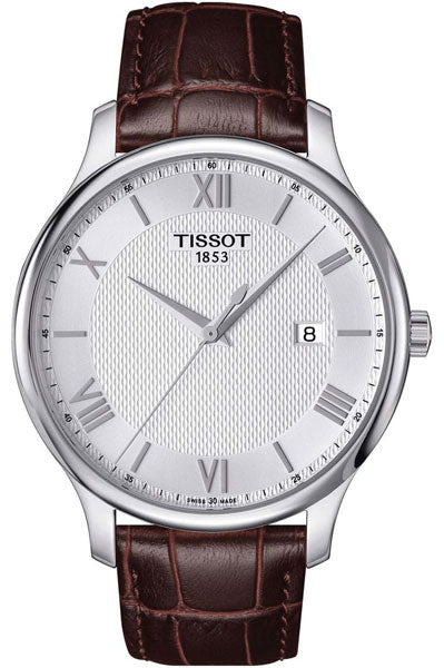 Silver & Leather Men's Watch T0636101603800