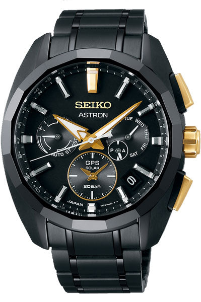 Seiko Multifunction Black & Titanium Men's Watch SSH073J1