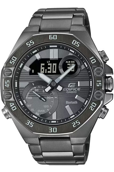 CASIO Analog-Digital Black & Stainless Steel Men's Watch ED525