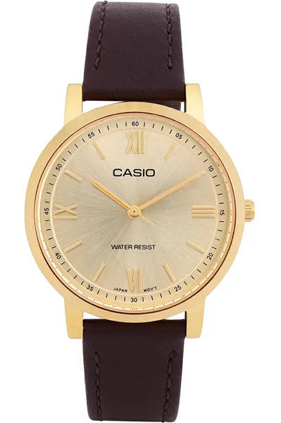 Casio Analog gold & Leather Women's Watch A2159
