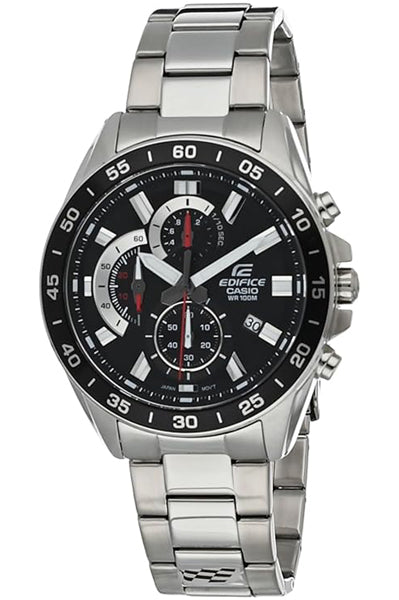 CASIO Chronograph Black & Stainless Steel Men's Watch ED554