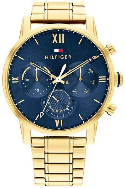 Quartz Multifunction Blue Dial Stainless Steel Strap Watch for MenGender