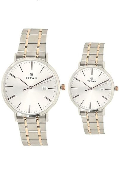 Analog Silver & Stainless Steel Couple Watch NR9400294202KM01P