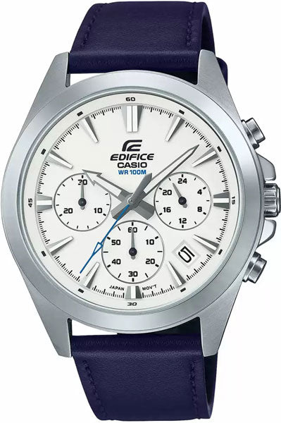 Casio Analog White & Leather Men's Watch ED543