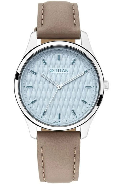 Workwear Blue Dial Women Watch With Leather Strap NP2639SL05