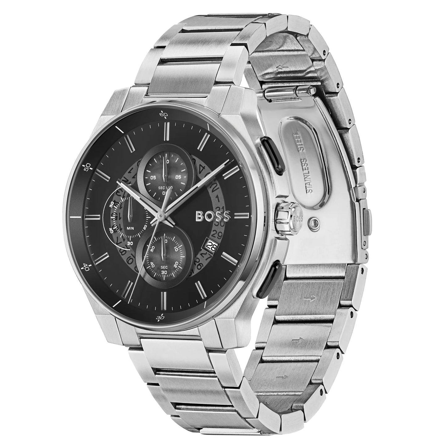 Hugo Boss Stainless Steel Black Dial Chronograph Men's Watch 1514191