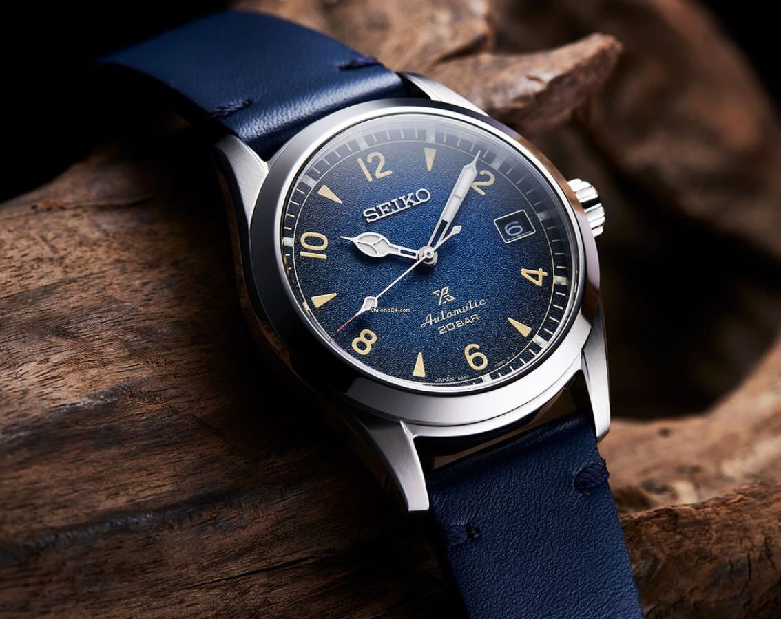 Seiko Analog Blue & Leather Men's Watch SPB157J1