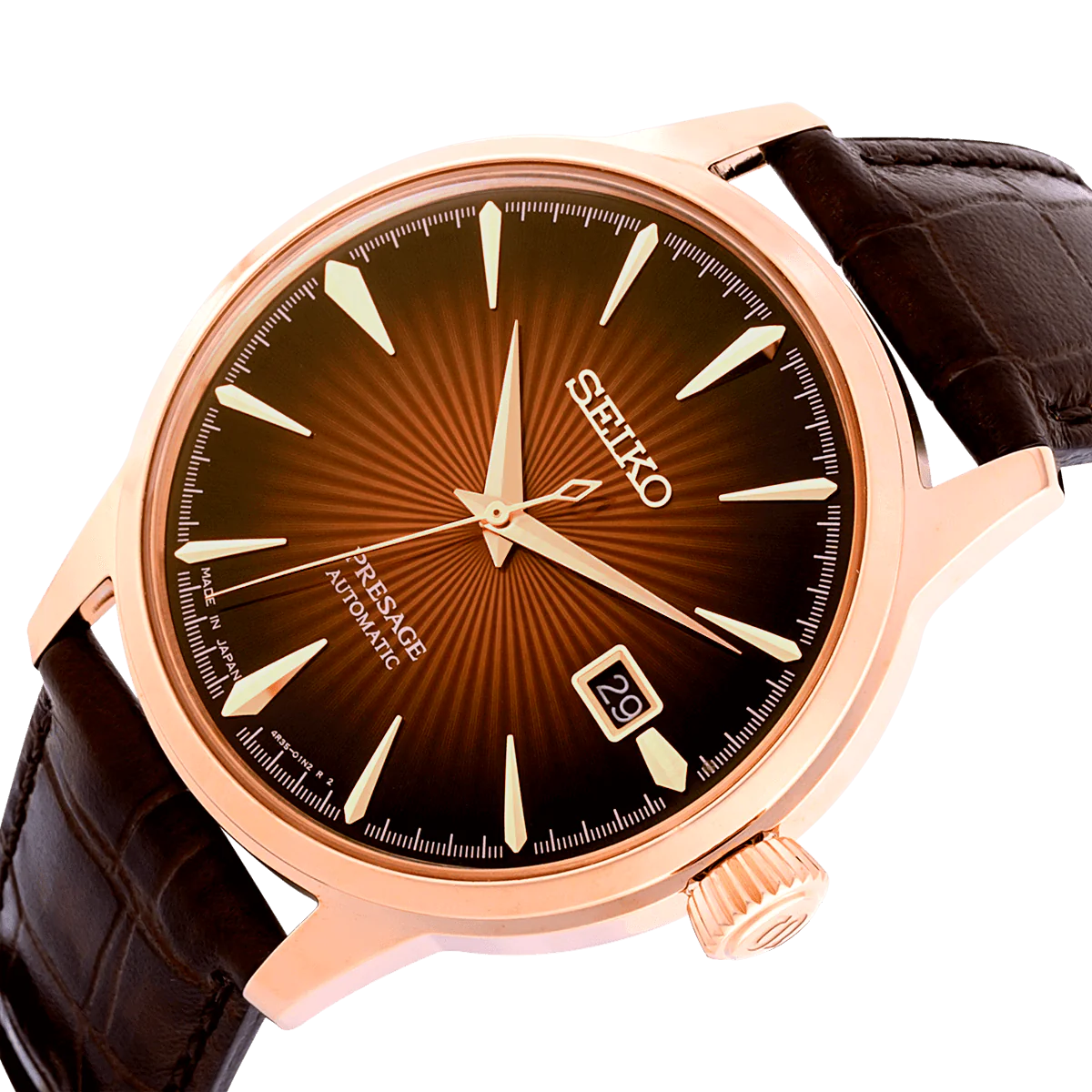 Seiko Analog Brown & Leather  Men' SRPK46J1