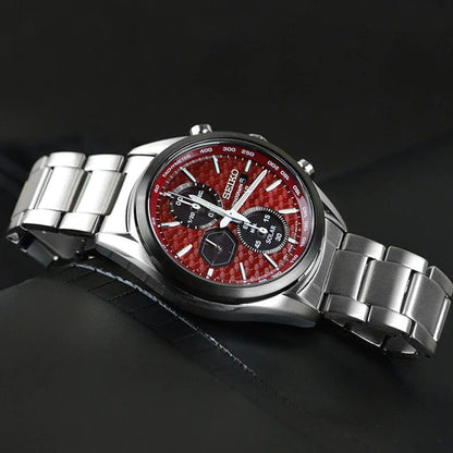 Seiko Analog Maroon & Stainless Steel Men's Watch SSC771P1