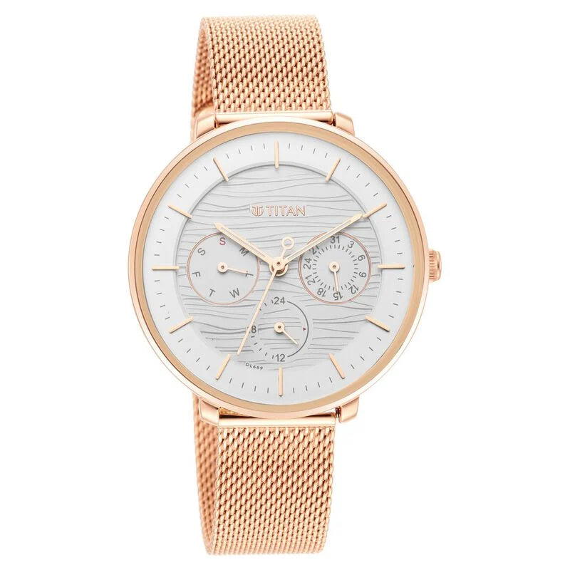 Womens's Svelte Silver: Multi-Function Watch Metal Strap NS2651WM02