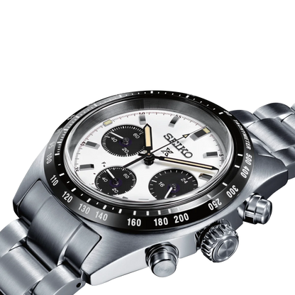 Seiko Chronograph White & Metal band Men's Watch SSC813P1