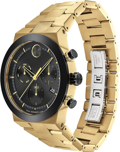 Movado Analog Black & Stainless Steel Men's Watch 3600858