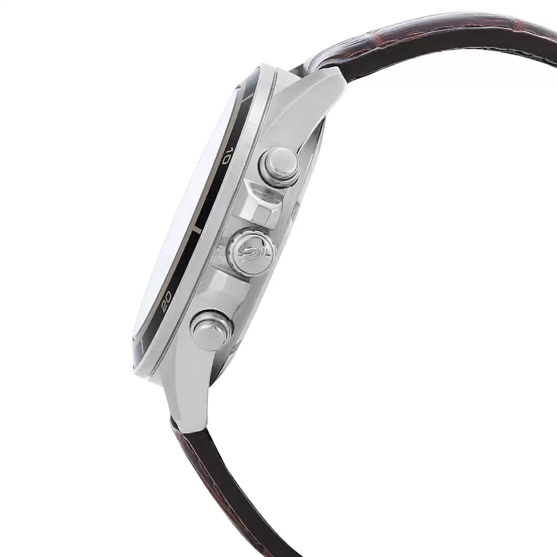 Casio Chronograph White & Leather Men's Watch EX097