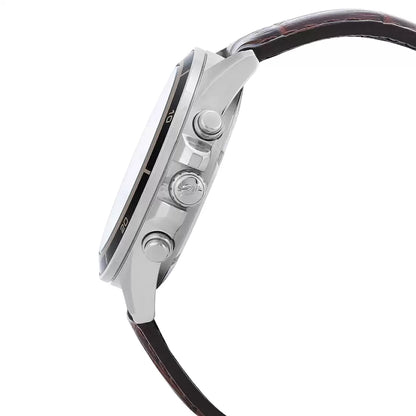 Casio Chronograph White & Leather Men's Watch EX097