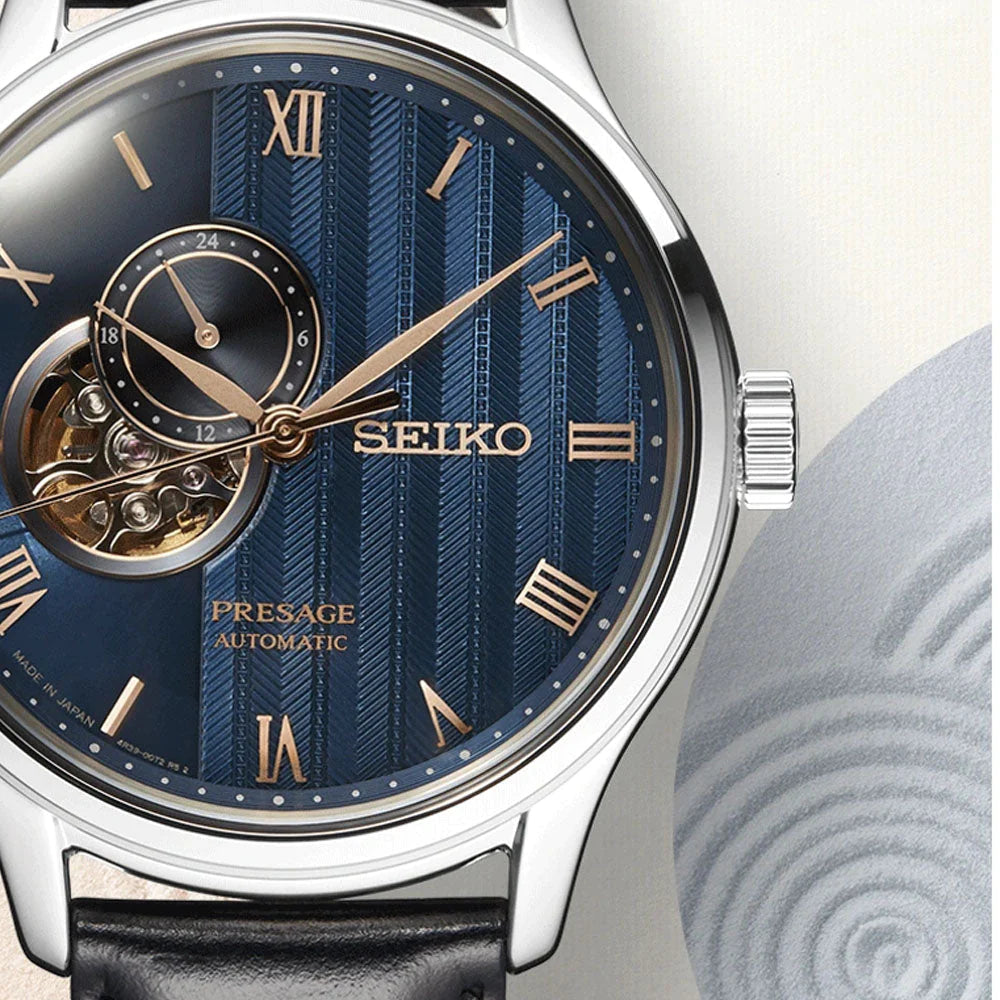 Seiko Analog Blue & Leather Men's Watch SSA421J1