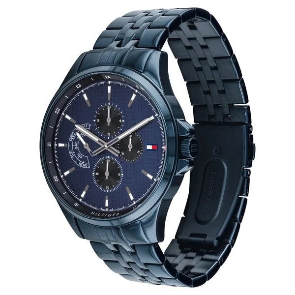Multifunction Blue & Stainless Steel Men's Watch NETH1791618