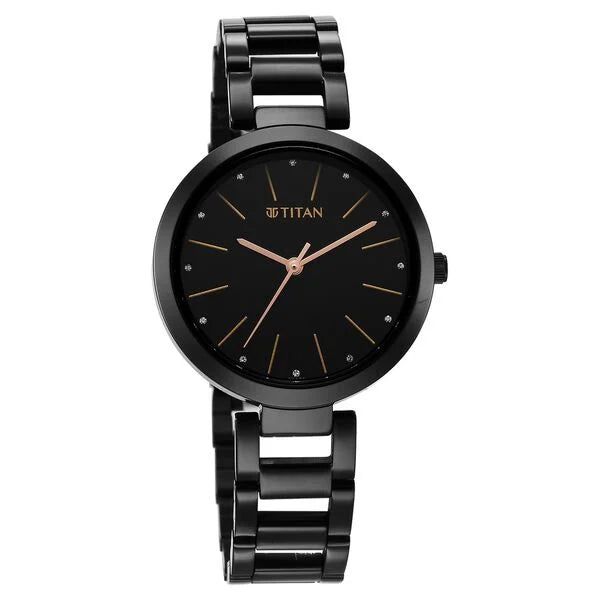 Workwear Quartz Analog Black Dial Black Stainless Steel Strap Watch for Women NS2480NM01