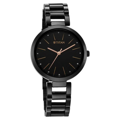 Workwear Quartz Analog Black Dial Black Stainless Steel Strap Watch for Women NS2480NM01