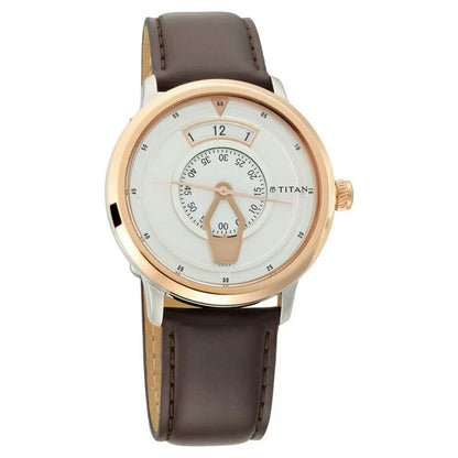 Maritime White Dial Analog Leather Strap Watch for Men