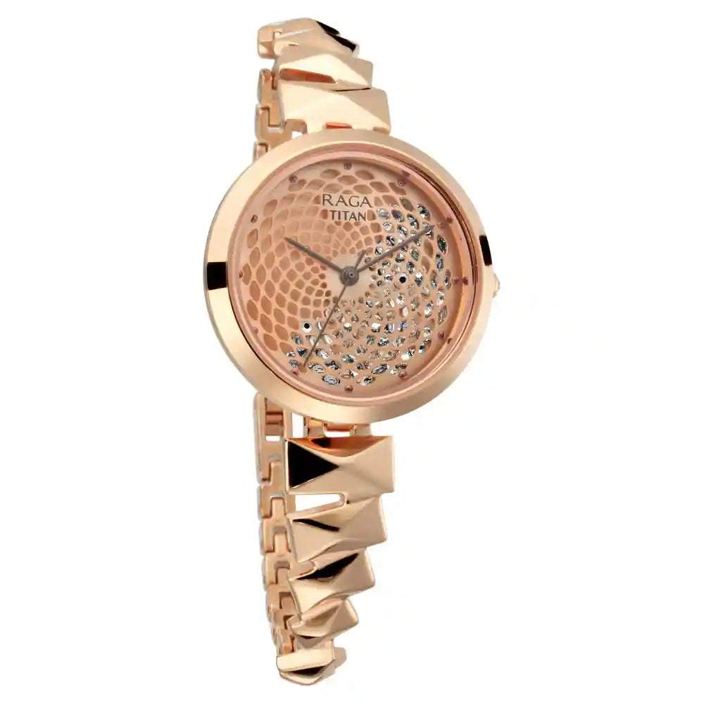 Analog Rose Gold & Metal band Women's Watch NQ95121WM01