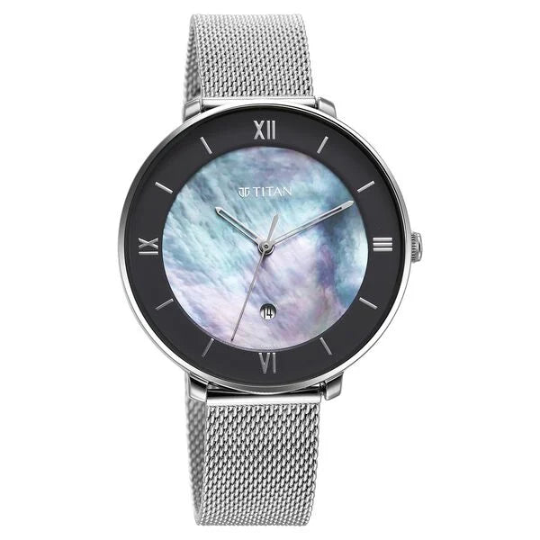 Analog Mother Of Pearl & Stainless Steel Women' NS2651SM07
