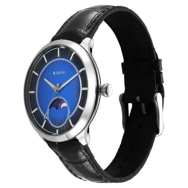 Analog Blue & Leather Men' 10028SL01