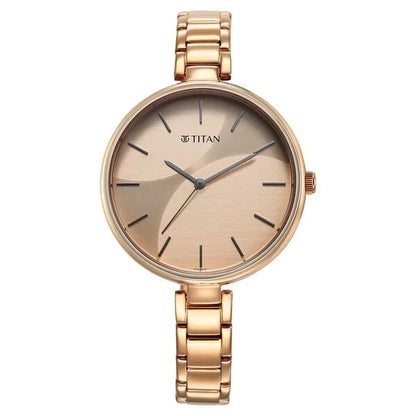 Purple Stackables Quartz Analog Two Toned Dial Stainless Steel Strap Watch for Women