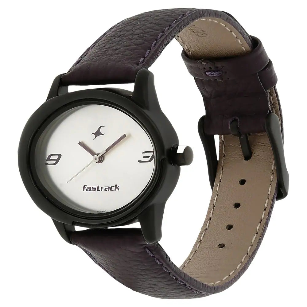 Fastrack Analog Silver & Leather Men's Watch NP6098NL01