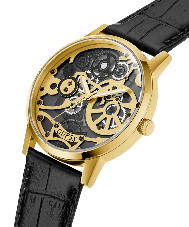 Guess Analog Gold & Leather Men's Watch GW0570G1