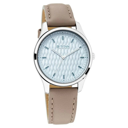 Workwear Blue Dial Women Watch With Leather Strap NP2639SL05