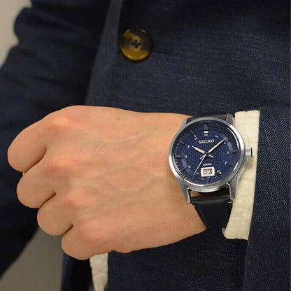 Seiko Analog Blue & Leather Unisex Watch SUR287P1