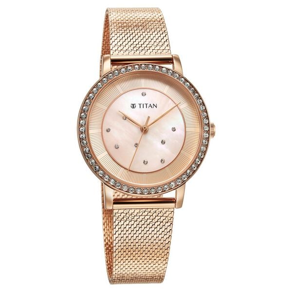 Analog Pink & Stainless Steel Women' NS95236WM02