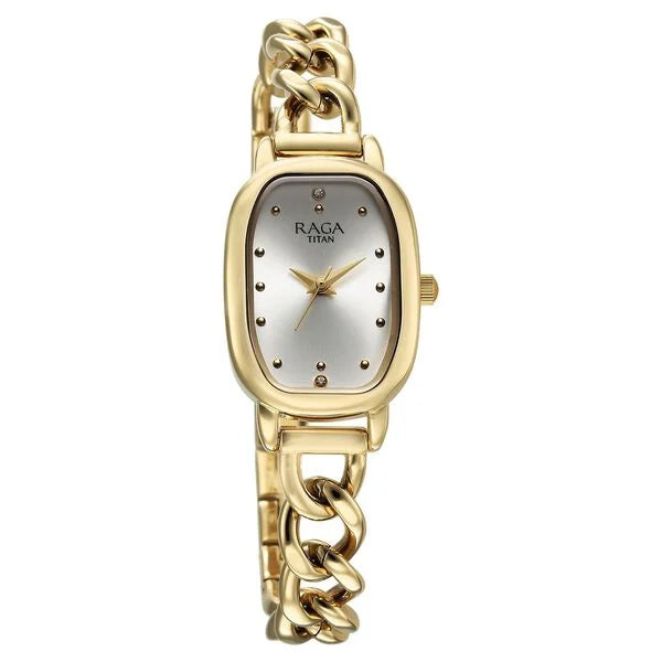 Raga Showstopper Quartz Analog Silver Dial Metal Strap Watch For Women