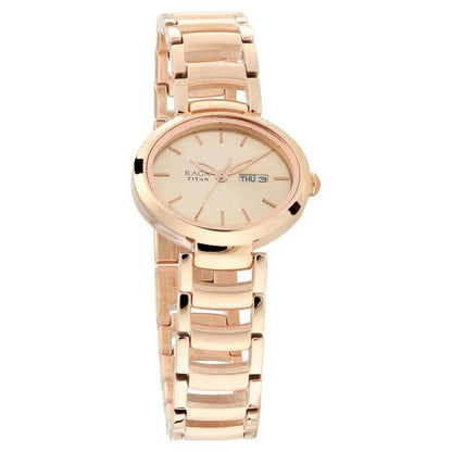 Raga Viva Rose Gold Dial Women Watch With Metal Strap NS2620WM01