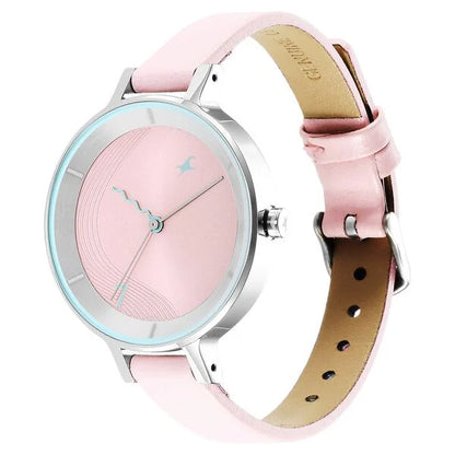 Fastrack Analog Pink & Leather Women' NS6266SL01