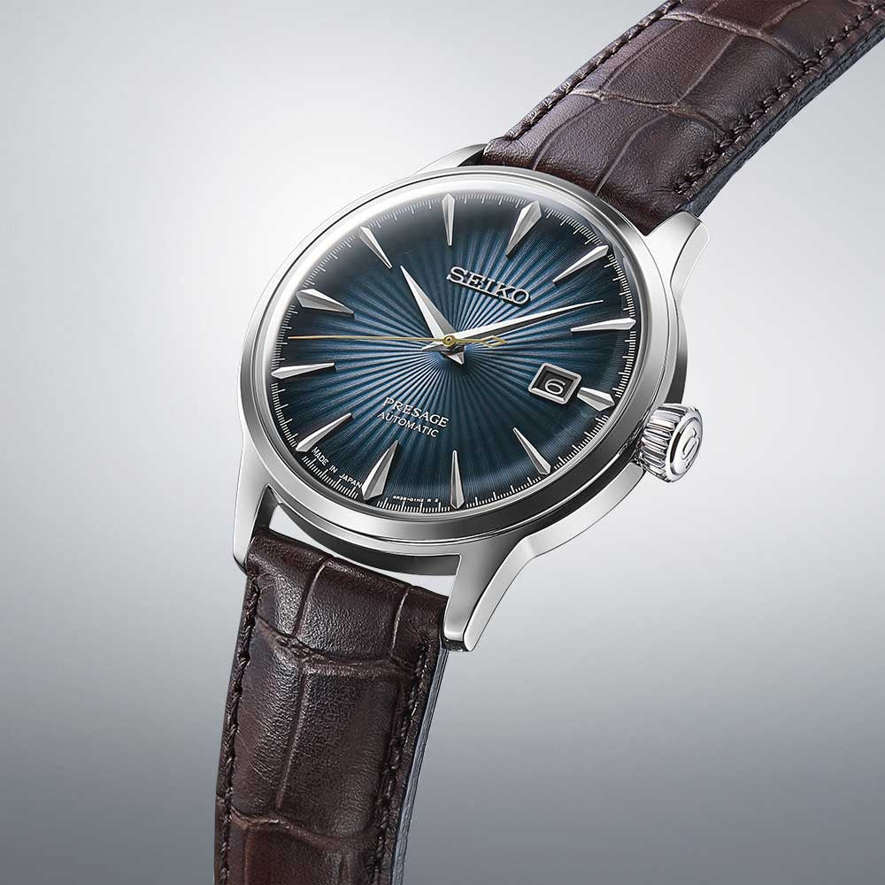 Seiko Analog Blue & Leather Men's Watch SRPK15J1